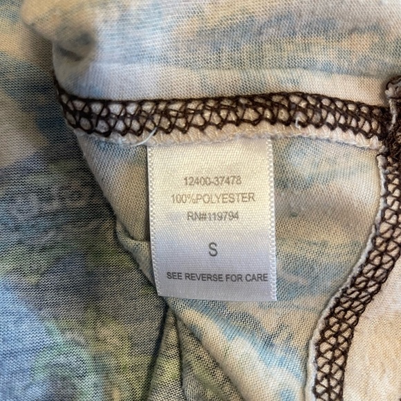 One World Large Paisley Print Butterfly Sleeve Blouse Size Small - Picture 8 of 9